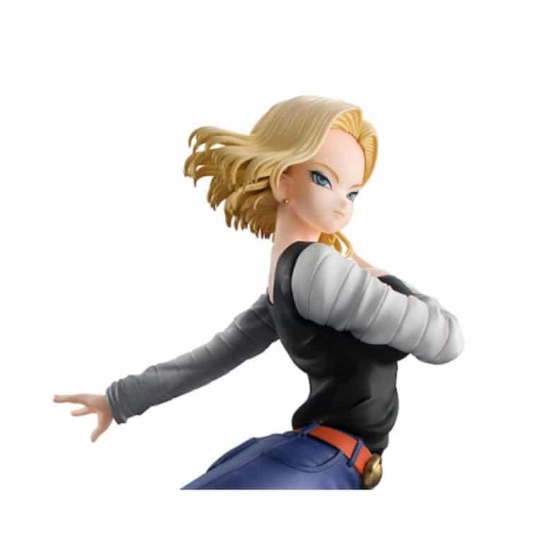 Figurine femme C-18, le beau visage de l'android Razuri de Dragon Ball Z ressort sur cette magnifique figurine