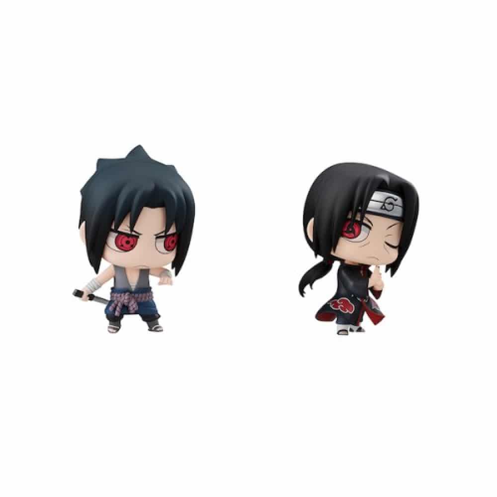 Figurine Itachi Uchiha et Sasuke Uchiha, les possesseurs du sharingan dans le manga Naruto
