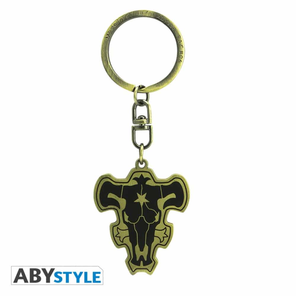porte-clés logo taureau noir black clover