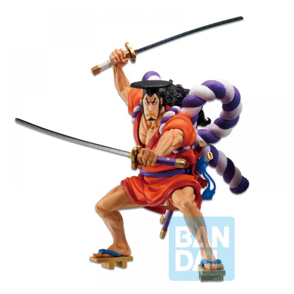 figurine en pvc d'oden kozuki en position de combat tiré du manga one piece arc wano kuni