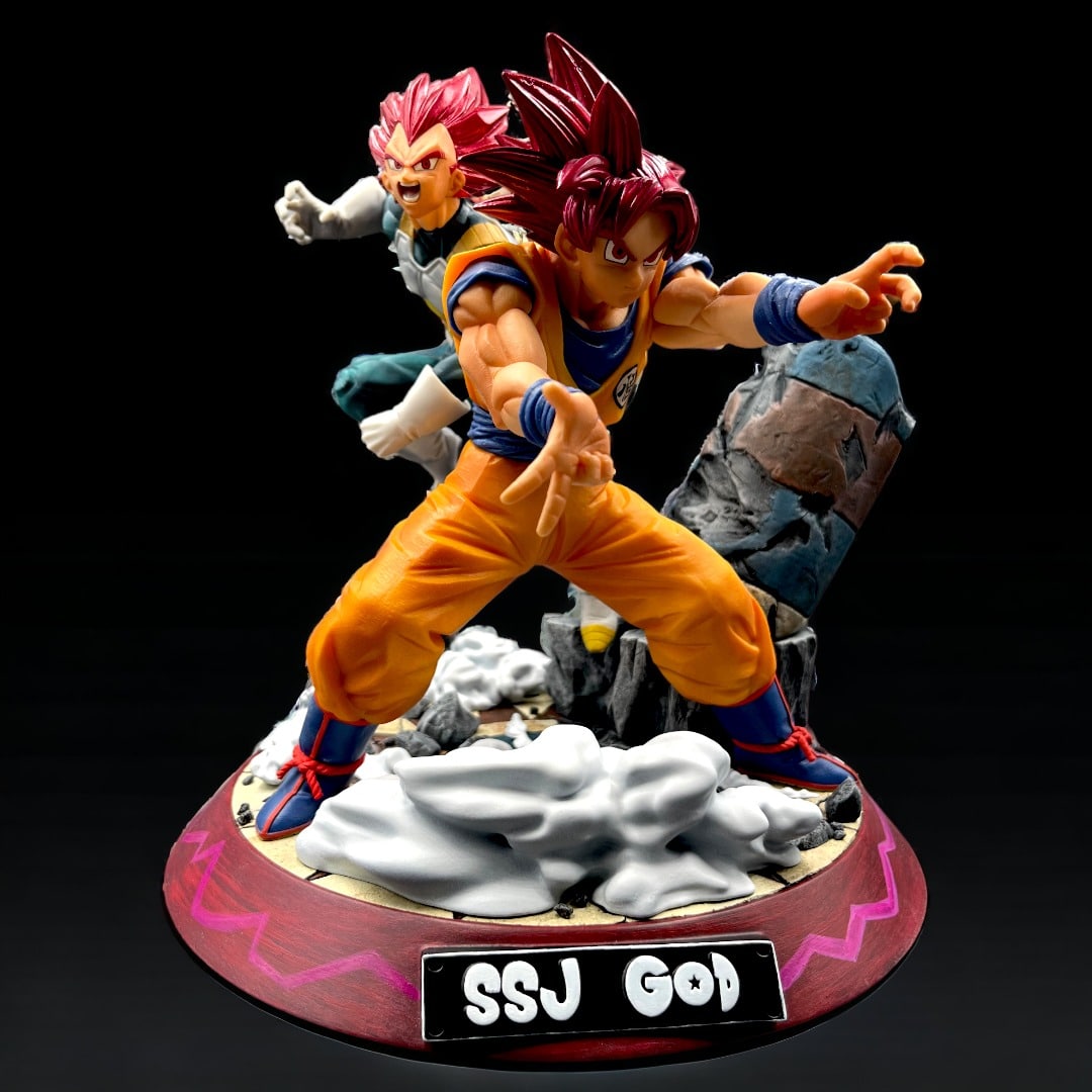 Diorama Goku & Vegeta SSJGOD